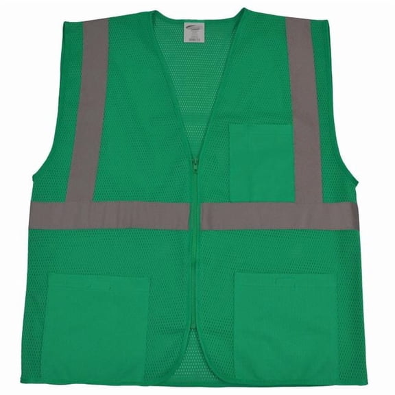 Petra Roc GVM-S1-4X-5X Ansi Non-Rated Mesh Safety Vest for Enhanced Safety & Identification, Green - 4X & 5X