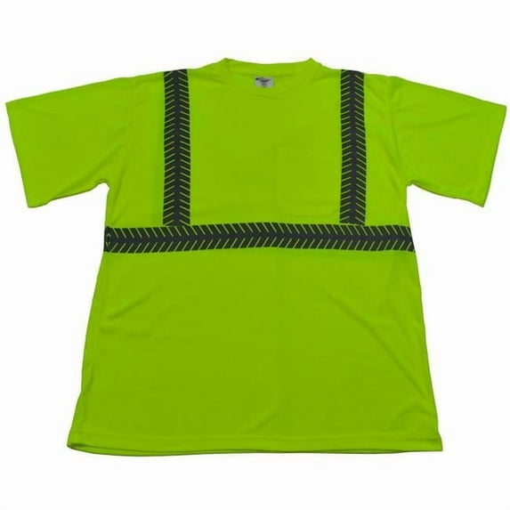 Petra Roc LJTSL3-2X ANSI Class 3 Lime Jersey Knit Pocket Long Sleeve T-Shirt, 2X