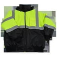thumbnail image 1 of Petra Roc LQBBJ-C3-L Lime & Black Waterproof Bomber Jacket Ansi Class 3 Quilted Liner Rollaway Hood 2 Slash Pocket 1 Cell Pocket, Large, 1 of 1