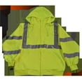 thumbnail image 1 of Petra Roc LSWS-C3-4XL Sweatshirt Ansi Class 3 with Detachable Hood & Zipper Closure, Lime Green - 4XL, 1 of 1