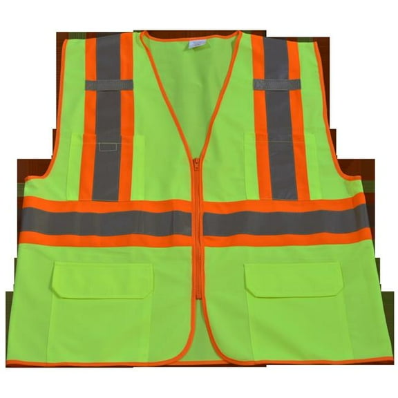 Petra Roc LV2-CB1-L-XL Safety Vest Ansi Class Ii Lime Solid Contrast Binding, Large & Extra Large