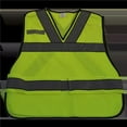 thumbnail image 1 of Petra Roc LVM2-VNPSV-Plus ANSI V-Neck Lime Mesh Public Safety Vest X on Back - Plus 2X & 5X, 1 of 1