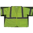 thumbnail image 1 of Petra Roc LVM3-Z-S-M Safety Vest Ansi-Isea Class 3 Lime Mesh Zipper Closure 2 Pockets, Small & Medium, 1 of 1