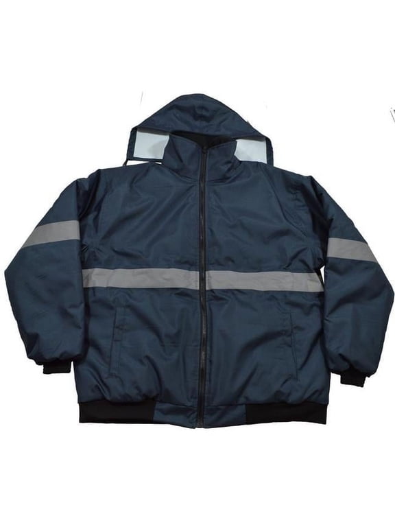 NVBJ-S1-4X Enhanced Visibility Navy Blue Quilted Bomber Jacket, 4X
