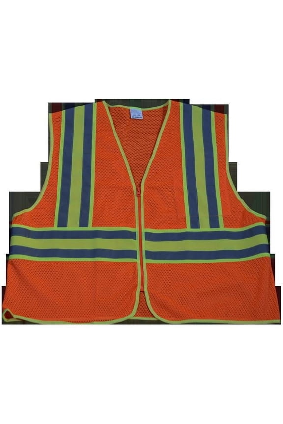 OVM2-CB2-S-M Safety Vest Ansi Class Ii Orange Mesh Contrast Binding 2, Small & Medium