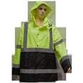 thumbnail image 1 of Petra Roc  Rain Parka Jacket ANSI-ISEA Class 3 Waterproof Two Tone Lime & Black - Small, 1 of 1