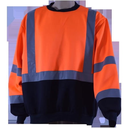 Petra Roc OBCSW-C3-5X Sweatshirt Crew Neck Two Tone Ansi Class 3, Orange & Black - 5X