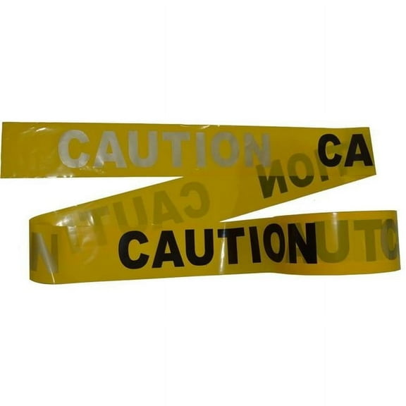 Petra Roc BT-REF-CAUTION Yellow Barricade Tape Reflective Print Caution Do Not Enter & Cuidado No Entrar, Black & Silver
