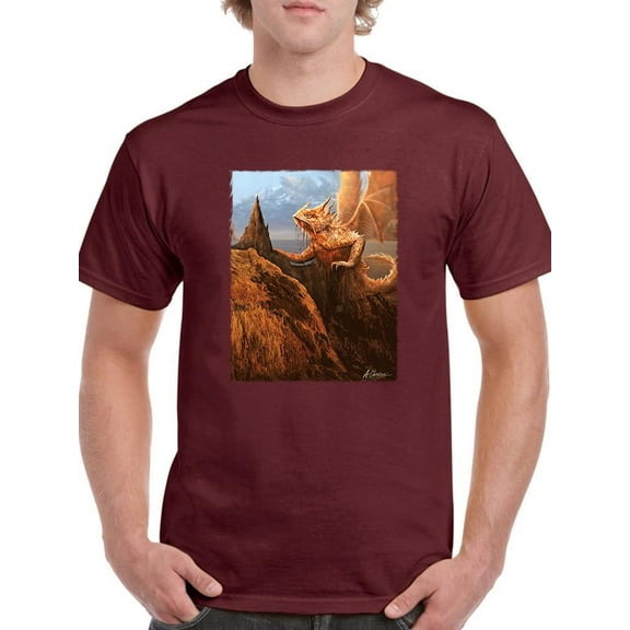 Petra Rock Dragon. T-Shirt Men -Anthony Chirstou Designs, Male 4X-Large