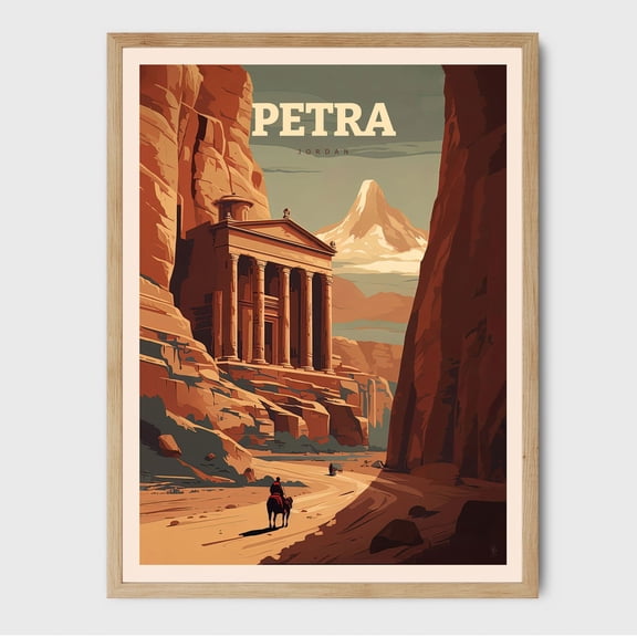 Petra Seven Wonders Of The World Travel Print, World Landmarks Print, Giftable Art, Giclée Print Wall Art, Modern Wall Decor, 8x12 UNFRAMED