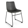 thumbnail image 1 of Petra Vegan Leather Side Chairs with Black Legs (Set of 2) Black / Black Legs, 1 of 5