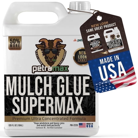 PetraMax Super Max Mulch Glue, Pea Gravel Binder, & Rock Glue for Landscaping, 1 Gal