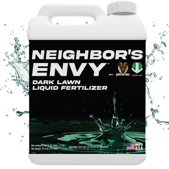 PetraMax Neighbor's Envy Liquid Lawn Fertilizer for Dark Green Grass, 1 Gallon