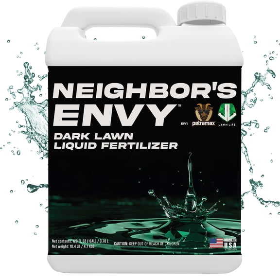 PetraMax Neighbor's Envy Liquid Lawn Fertilizer for Dark Green Grass, 1 Gallon