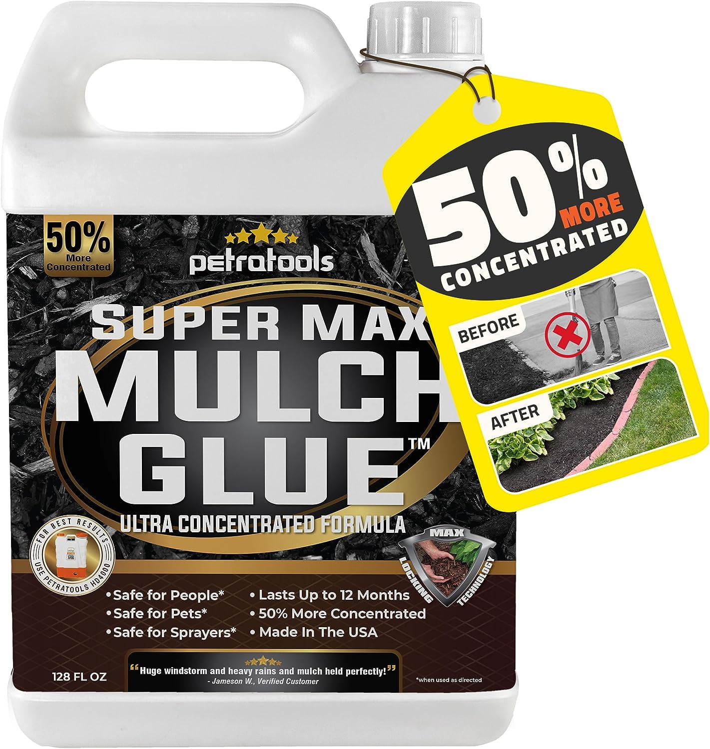 PetraTools SuperMax Mulch Glue Landscape Adhesive & Small Gravel