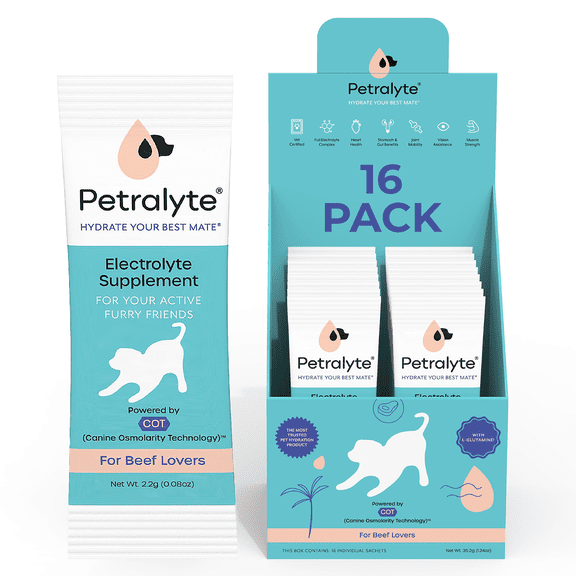 Petralyte Dog Electrolyte and Joint Supplement | for Beef Lovers | 16 Packets