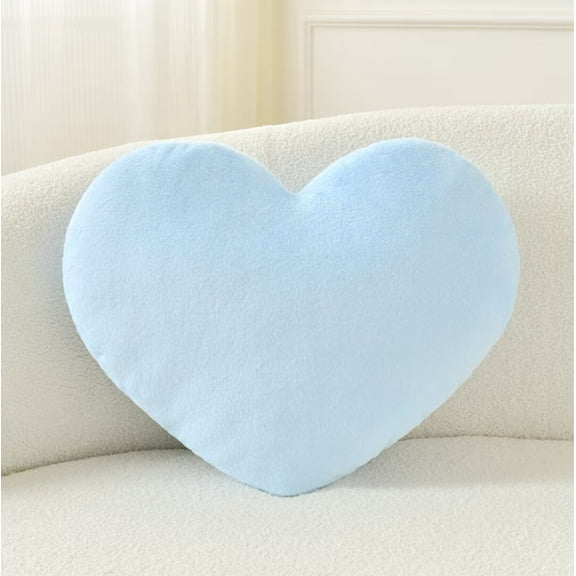 Petrella Heart Pillow Cute Fuzzy Pillows Throw Pillows For Bed Livingroom Home Decor Cushion Decorative Aesthetic Preppy Pillows Blue Large 19"x15"