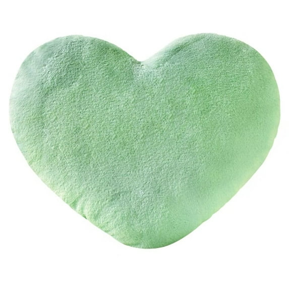 Petrella Heart Pillow Cute Fuzzy Throw Pillows Bed Living Room Home Decor Cushion Green 19"x15"