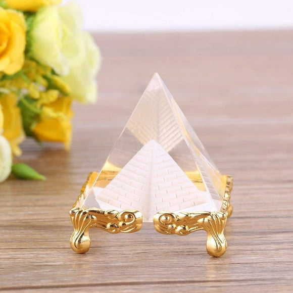 Petrichor 2.3 inch Crystal Pyramid for Prosperity, Positive Energy | Decoration & Gifts (Pack of 2)