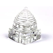 Petrichor Crystal Sphatik Shree Sumeru Yantra Pyramid Decoration Gifts Big, Clear
