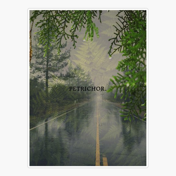 Petrichor Rain Scent Typography Vinyl Decal Sticker