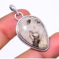 thumbnail image 1 of Petrified Peanut Wood Jasper - Australia 925 Sterling Silver Bali Pendant 1.72" P8031816, Beautiful Jewelry For Woman, New Year Sale, Valentin's Day G, 1 of 2