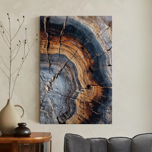 Petrified Wood Tree Ring Poster, Abstract Boho Nature Wall Art