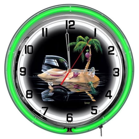 Petro Enterprises Lost In Paradise 14 in. Neon Clock