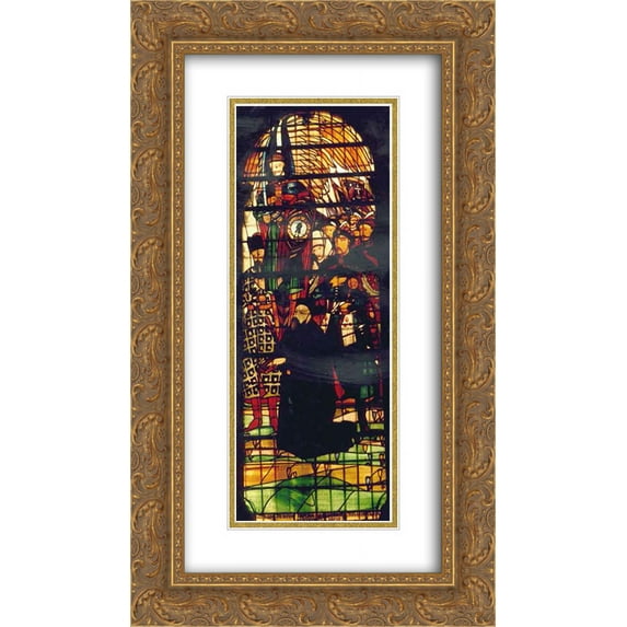Petro Kholodny (Elder) 2x Matted 14x24 Gold Ornate Framed Art Print 'Hetman Sahaidachny and Ukrainian Cossacks'