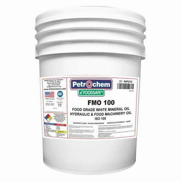 Petrochem Mineral Hydraulic Oil,FG,ISO100,5 gal. FOODSAFE FMO 100-005