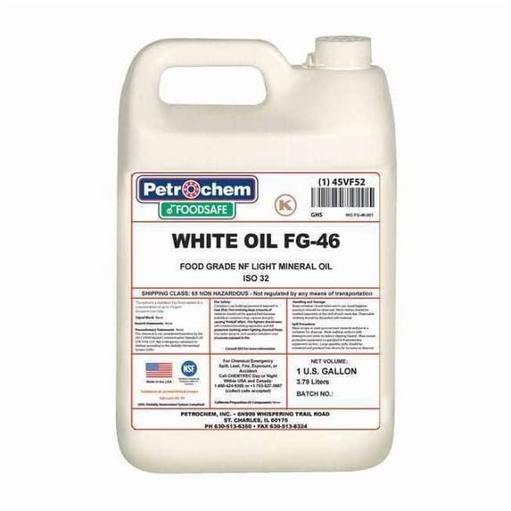 Petrochem Mineral Hydraulic Oil, Food Grade, ISO 46, 1 Gal. WO FG-46-001