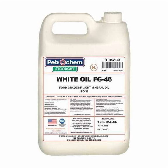 Petrochem Mineral Hydraulic Oil, Food Grade, ISO 46, 1 Gal. WO FG-46-001