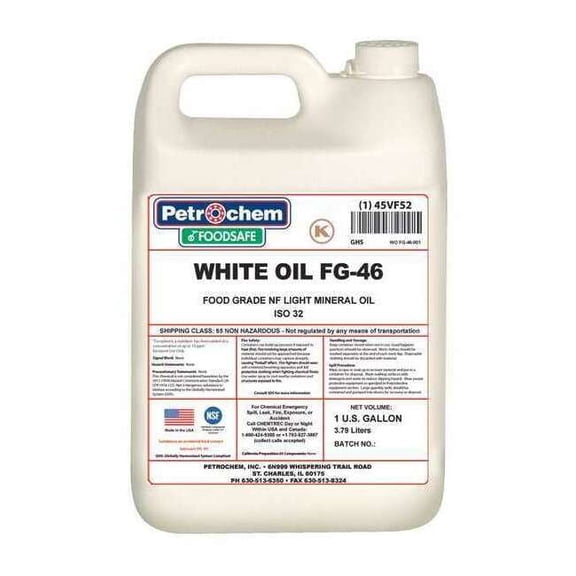 Petrochem Mineral Hydraulic Oil, Food Grade, ISO 46, 1 Gal. WO FG-46-001