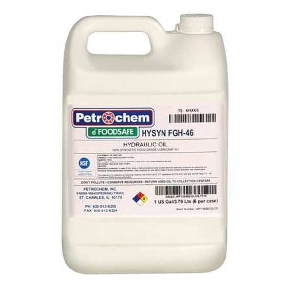 Synthetic Hydraulic Oil, Food Grade, 1 gal., ISO 46, SAE Grade 15W
