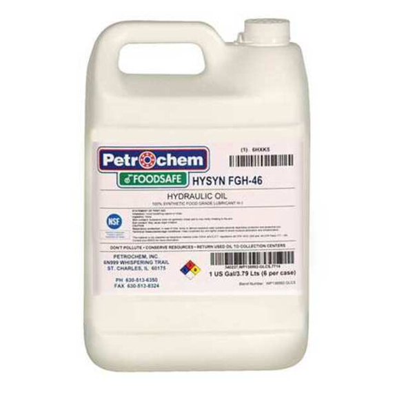 Synthetic Hydraulic Oil, Food Grade, 1 gal., ISO 46, SAE Grade 15W