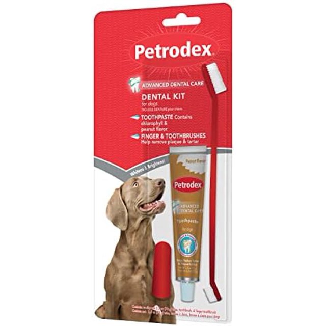 Petrodex Dental Care Kit for Dogs and Puppies, Cleans Teeth and Fights