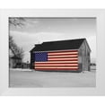 thumbnail image 1 of Petroff, Tom 24x20 White Modern Wood Framed Museum Art Print Titled - Flag Barn 2, 1 of 4