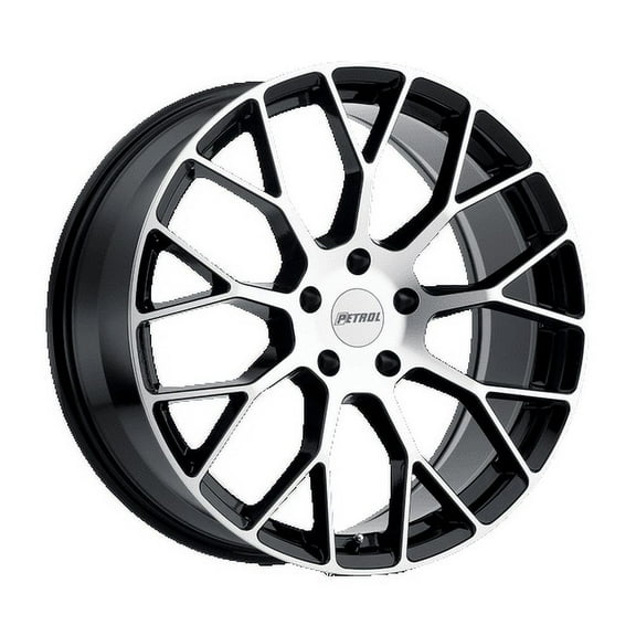 Petrol Aluminum Rim P2B 16X7in Gloss Black with Machined Face Finish, 1670P2B404100F72