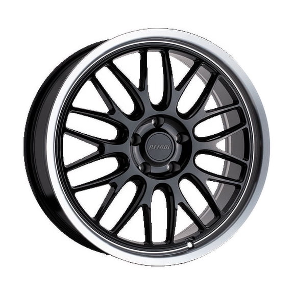 Petrol Aluminum Rim P4C 18X8in Gloss Black with Machined Cut Lip Finish, 1880P4C405105B72