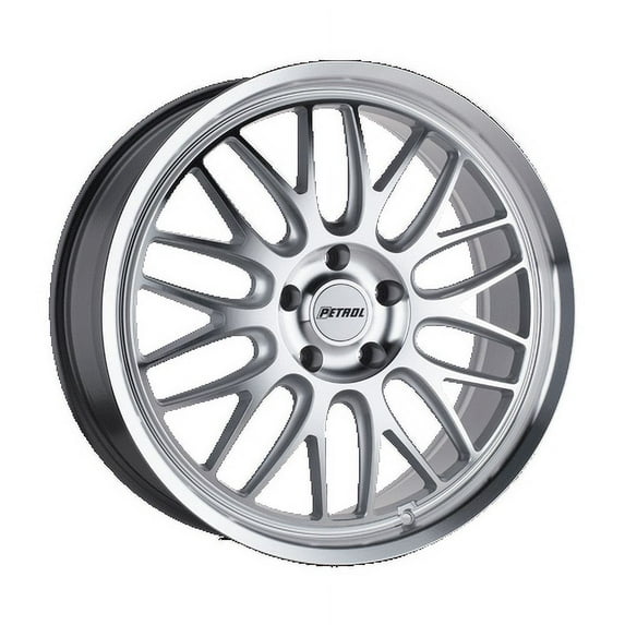 Petrol Aluminum Rim P4C 18X8in Silver with Machined Face and Lip Finish, 1880P4C355120S76