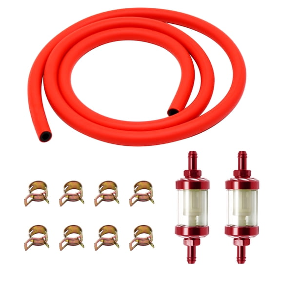 Petrol-Inline Filter Hose Pipe Line with Air Tube Spring Clips Fit for Motorbike Motocross ATVs Hose