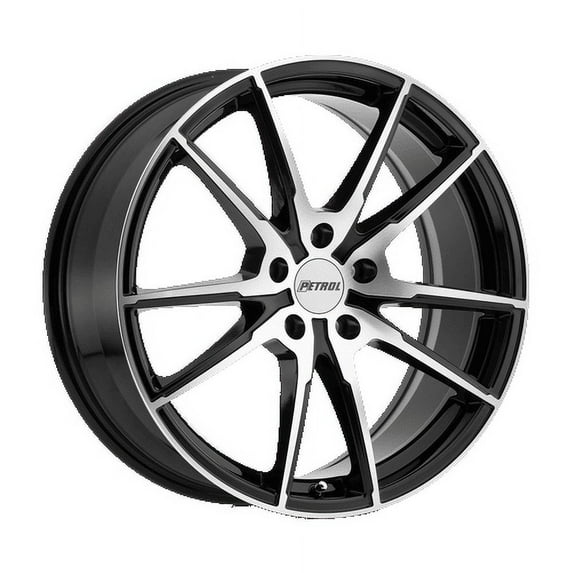 Petrol P0A 17X8 5X110 40Et 72.1Cb Gloss Black W/ Machined Cut Face Wheel