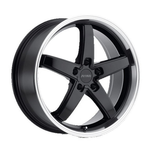 Petrol P1B 17X8 5X120 35Et 72.1Cb Gloss Black W/ Machined Cut Lip Wheel