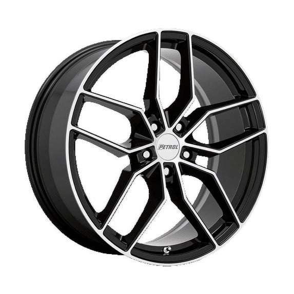 Petrol P5C 17X8 5X110 40Et 66.56Cb Gloss Black W/ Machined Face Wheel