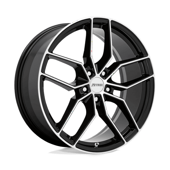 Petrol P5C 18X8 5X110 40Et 66.56Cb Gloss Black W/ Machined Face Wheel