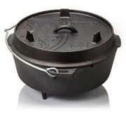 Petromax Cast Iron Dutch Oven for Cooking or Baking Outdoors Over a Campfire or in the Home Kitchen, Pre-Seasoned Cookware Conducts Heat Evenly, 3 Legs, 5.8 Quart