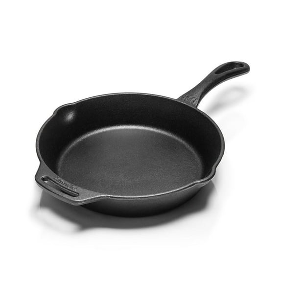 Petromax Cast Iron Fire Skillet for Kitchen or Camping, Pre-Seasoned Cookware for Campfire or Home Oven and Stove, Conducts Heat Evenly, Long Handle, 10"