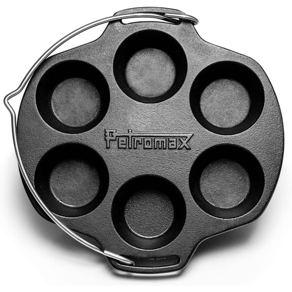 Petromax Cast Iron Muffin Pan Pre Seasoned Oven or Campfire Baking