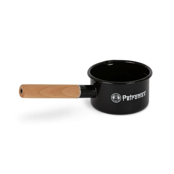 Petromax Enamel Pan for Campfire Cooking, Indoor/Outdoor Pot, .5 Liter or .53 Qt, Black