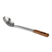 Petromax Kitchen or Campfire Serving Spoon, Durable Stainless Steel with Long Wooden Handle, Large 1.7 fl oz